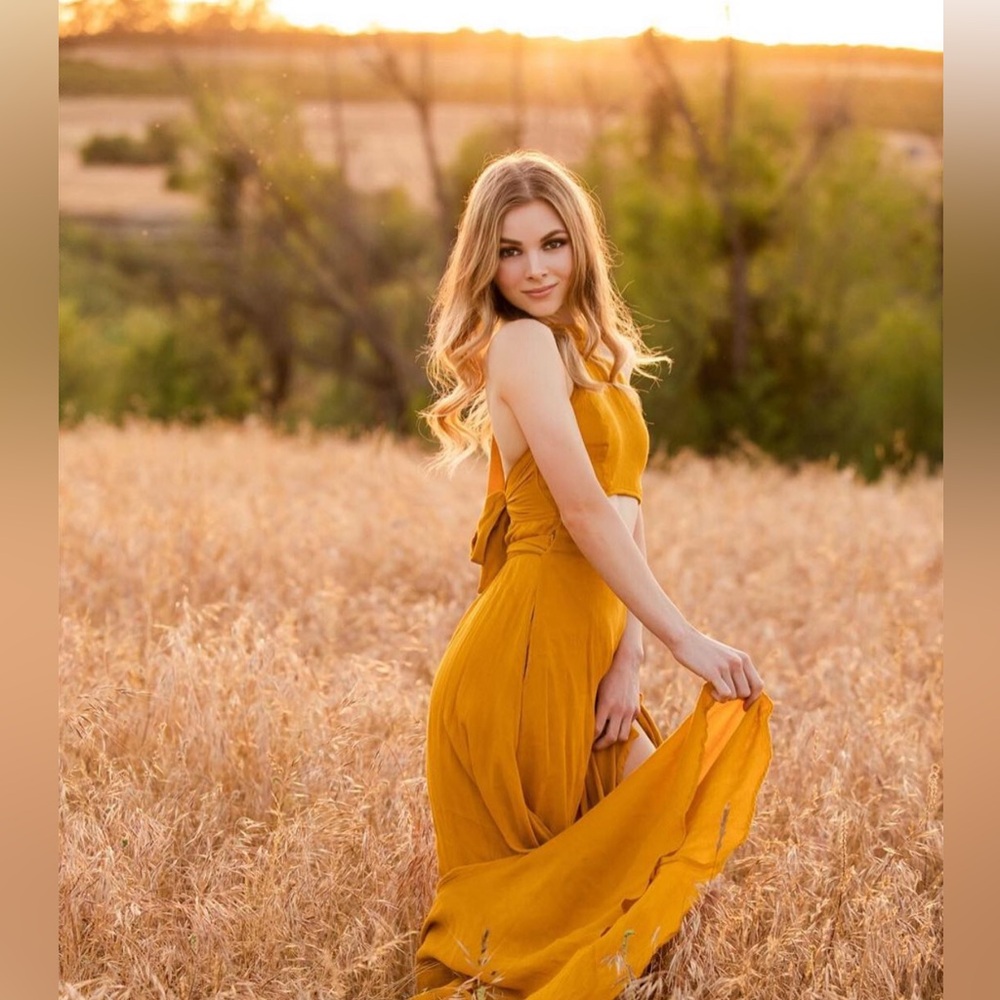 Free People Yellow Maxi Dress Size XS